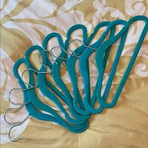 Kids Teal Velvet Hangers Set of 7